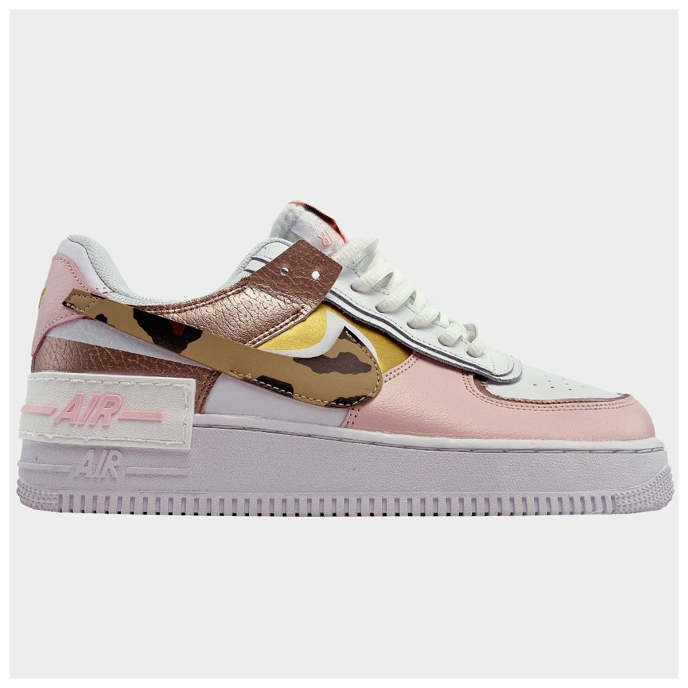Жіночі кросівки Nike Air Force 1 '07 Shadow Peach White, шкіряні кросівки найк аір форс 1 шадоу аїр, фото 1