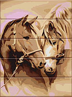 Картина за номерами на дереві Коняшина любов, 30х40 ArtStSttory (ASW093)