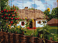 Картина по номерам на дереве Украинский домик, 30х40 ArtStory (ASW103)