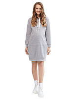 Сукня-худі для вагітних спортивна сіра