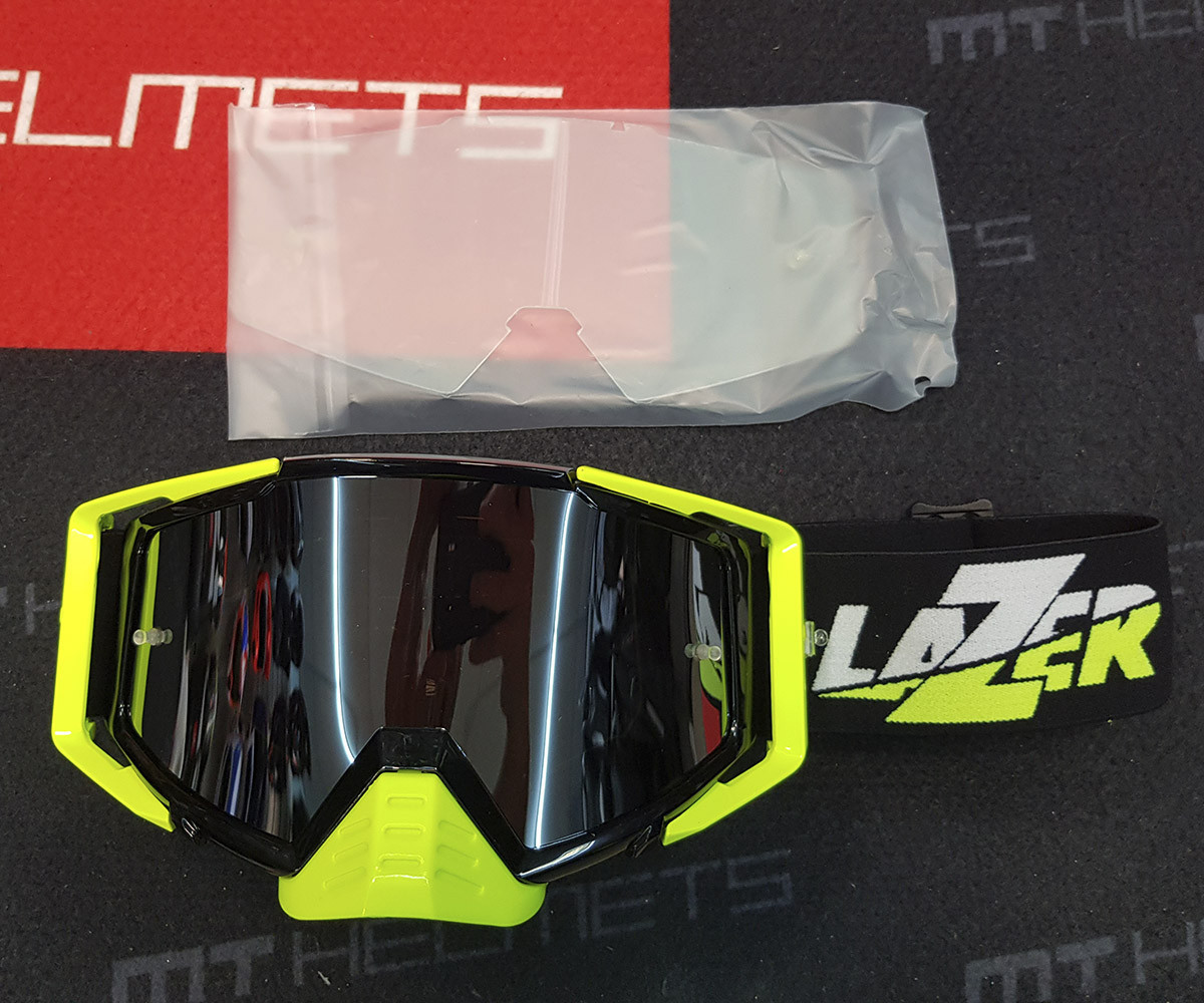 Мотоочки LAZER Goggle Race Style Black Yellow - Mirror Silver Lens - фото 5 - id-p1348458669