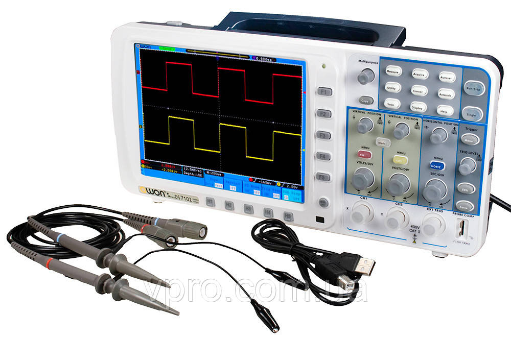 Осцилограф OWON SDS7102 (100 МГц, 2 канали, 1 ГВ/с) з акумуляторною батареєю. Під час купівлі з НДС +20%