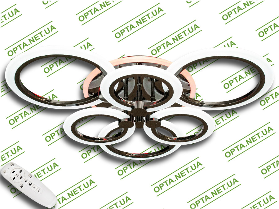 Світлодіодна люстра AD8022/3+3BHR LED 3color dimmer (Чорний Хром) 110W, фото 1