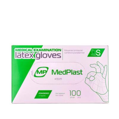 Рукавички латексні припудрені MedPlast