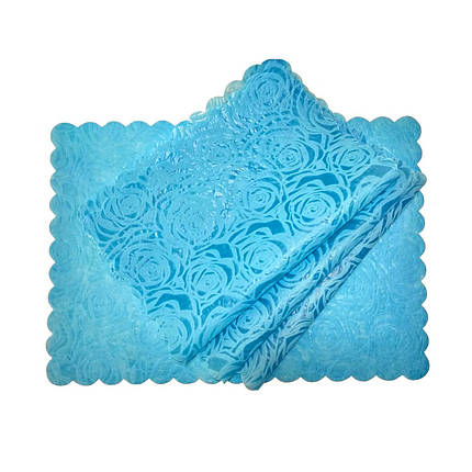 Набір серветок Flowers на полички в холодильник 4 шт 30х50 см блакитний, фото 1