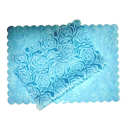 Набір серветок Flowers на полички в холодильник 4 шт 30х50 см блакитний, фото 3