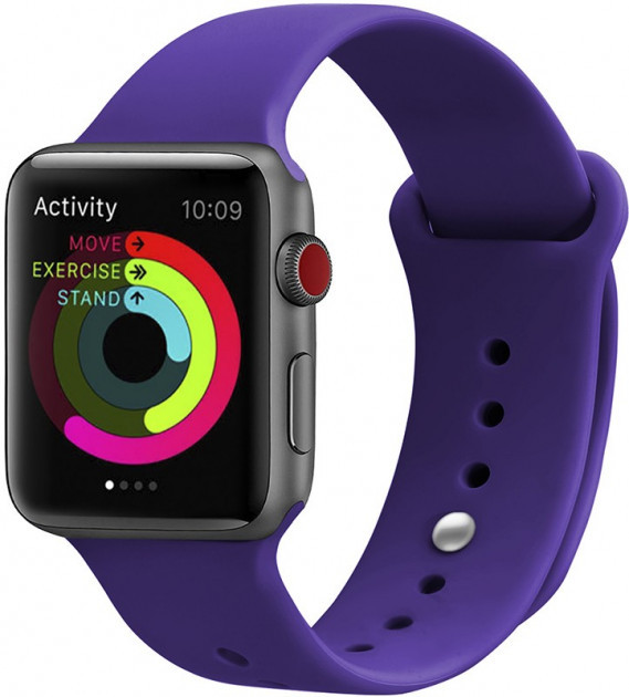 Силіконовий ремінець для Apple Watch 38 mm/40 mm/41 mm Purple фіолетовий, фото 1