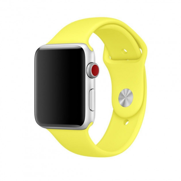 Силіконовий ремінець для Apple Watch 38 mm/40mm/41mm Flash лимонний, фото 1
