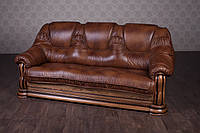 Класичний шкіряний диван, прямий шкіряний диван "Грізлі", під замовлення, від виробника, без передоплати