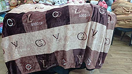 Плед-покривало з брендовим логотипом Гуччі - Луї Вітон, з мікрофібри, 160*220, 200*220, 220*240