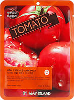 Осветляющая тканевая маска для лица с томатом May Island Real Essence Tomato Mask Pack 25 мл