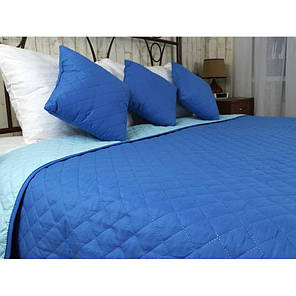 Покривало на ліжко, диван синє 212х240 двостороннє, фото 2
