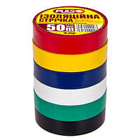 Изолента PULSO PVC 50м ассорти (ІС 50А)