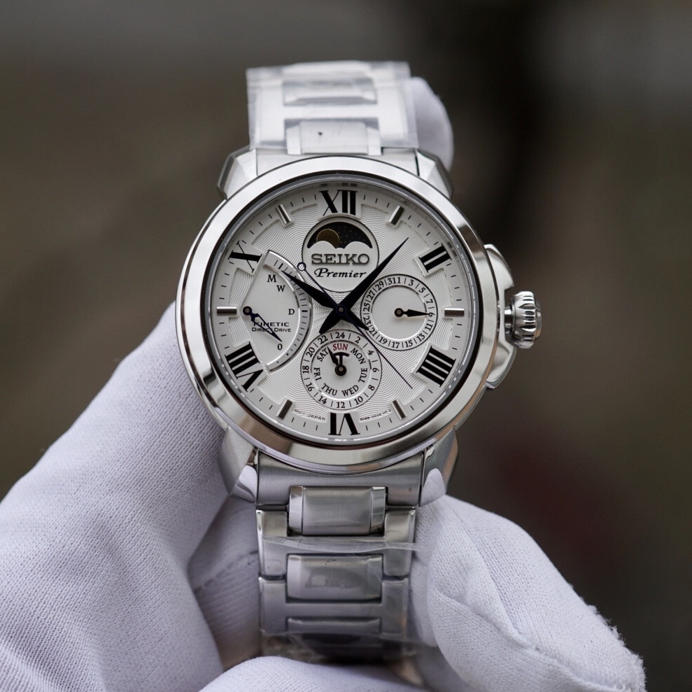 Seiko Premier SRX015P1 Kinetic Direct Drive Moon Phase Sapphire
