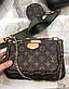 Жіноча сумка Louis Vuitton, 3 в 1, тканинної ремінь, 24*16 см/19*12 см, 930783, фото 3