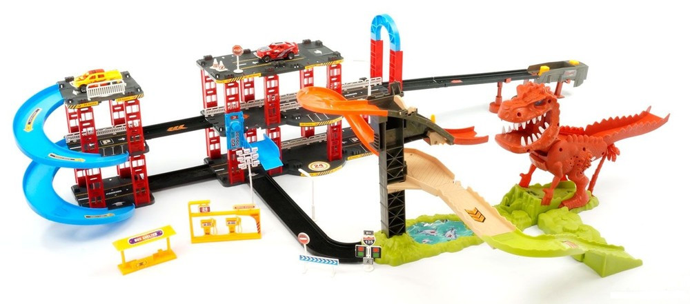 Трек дитячий динозавр 8899-94 (аналог Hot Wheels) машинки 10шт, фото 1