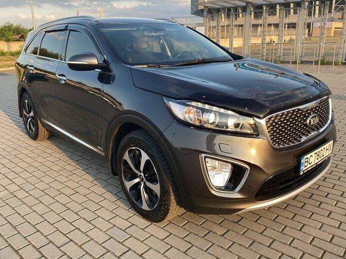 Дефлектор капоту, мухобойка Kia Sorento Prime 2015-2020 (Sim)