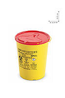 Одноразовий круглий контейнер жовто-червоний DISPO об'ємом 3,0 л