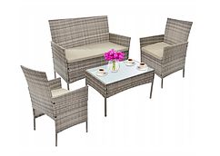 Набір садових меблів зі штучного ротанга Mokka сірий