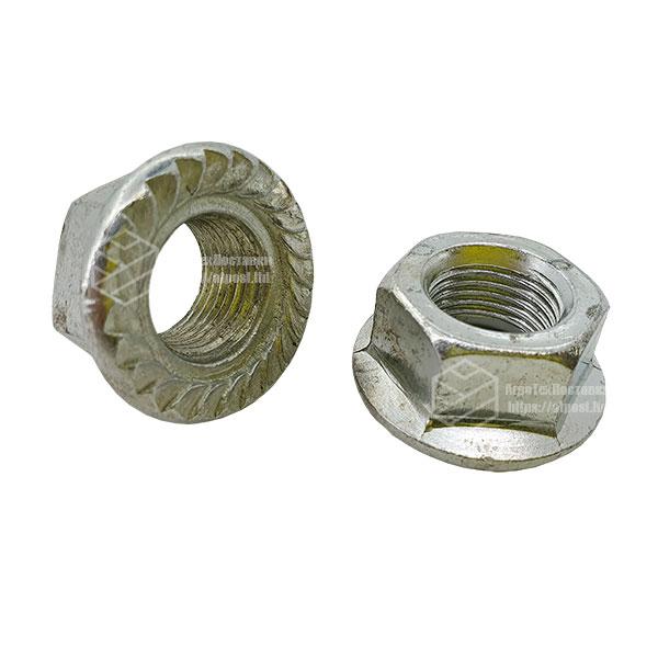 Гайка М 14 х 1,5 (з прес шайбою зубчаста) (ГОСТ Р 50592-93) (DIN 6923)