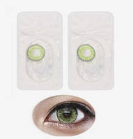 Линзы цветные для глаз, брилиант, пара + контейнер для линз в подарок зеленый