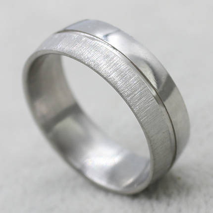 Перстень срібне з ювелірної медичної сталі стали від Stainles Steel марка 316L ширина 7 мм сталь, фото 2