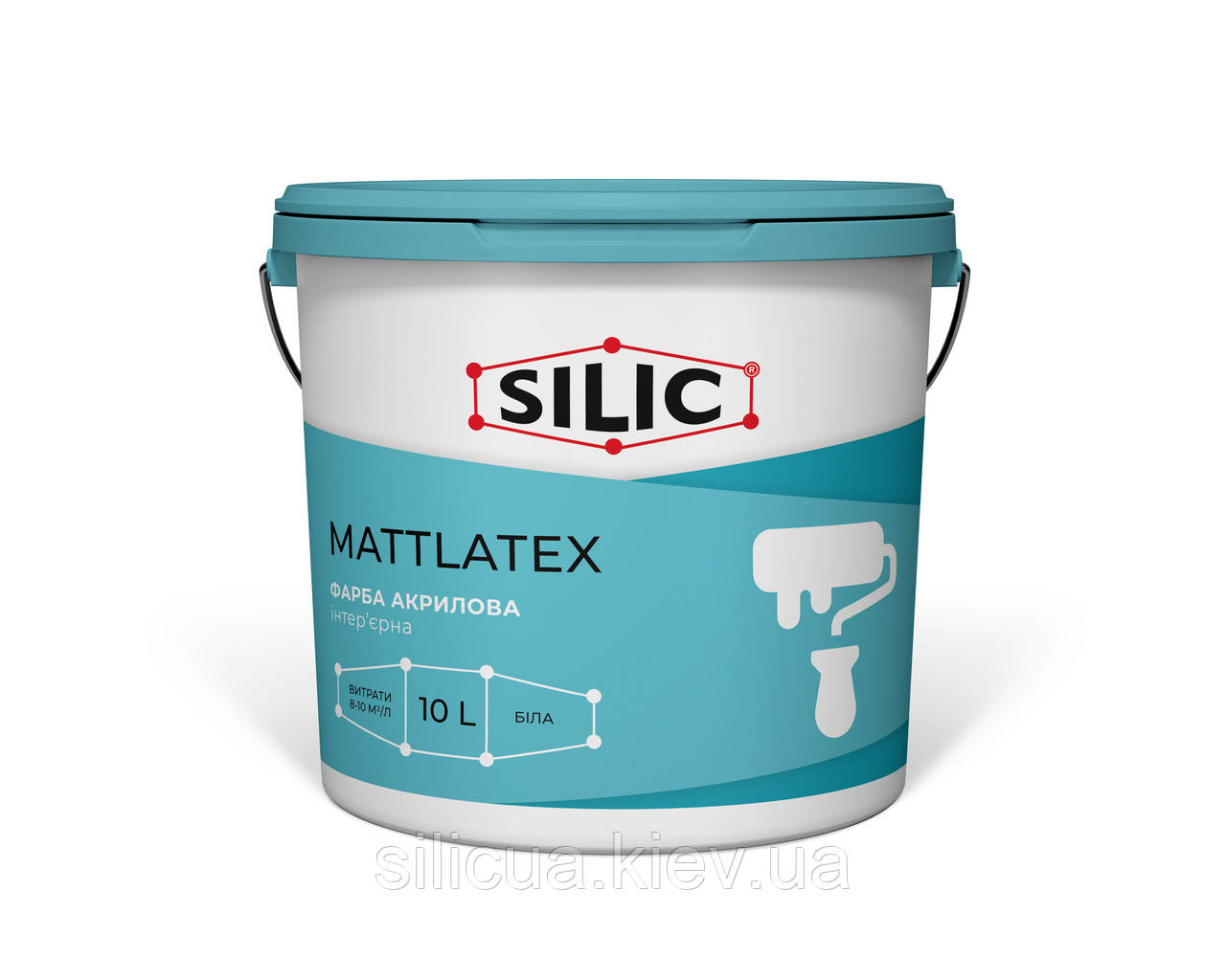 Фарба інтер'єрна (10л) Mattlatex Aquasil водорозчинна, білосніжна, швидковисихаюча