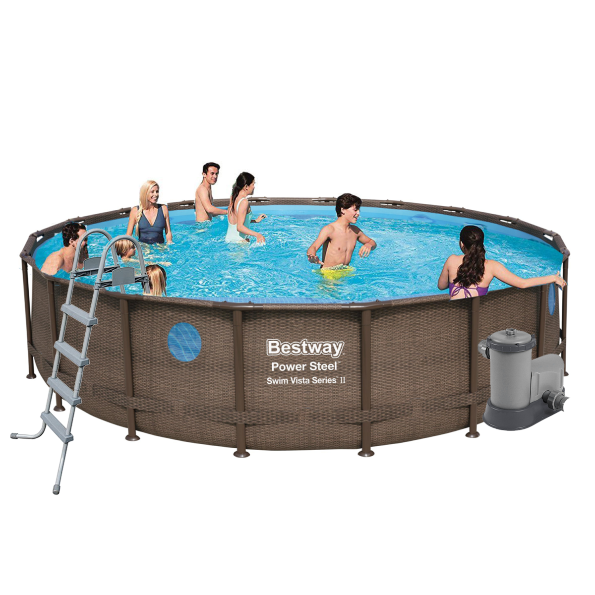 Каркасний басейн Bestway 56977, 549 x 122 см (Насос фільтр 5 678 л/год, дозатор, сходи, тент), фото 1