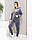 Плюшевий жіночий костюм з велюру (велюровий) БАТАЛ арт.М419 сірий / сірого кольору, фото 4