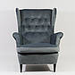 Сучасне м'яке крісло Harry Velvet сірий велюр в класичному стилі, фото 3