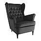 М'яке крісло Harry Velvet чорний оксамит з каретной стяжкою в класичному стилі, фото 2