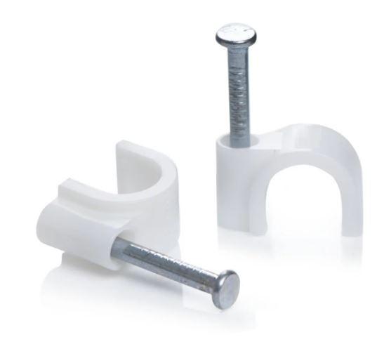 Скоба (кліпса) кабельна кругла  R-20 mm білий