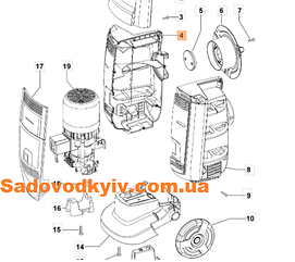 Корпус лівий для мийки високого тиску Oleo-Mac PW 145 C (CH04770217A)