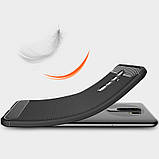 Чохол протиударний Carbone Slim Series для Xiaomi Redmi 9 чорний карбоновий ударостійкий чохолредмі 9, фото 3