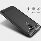 Чохол протиударний Carbone Slim Series для Xiaomi Redmi 9 чорний карбоновий ударостійкий чохолредмі 9, фото 5