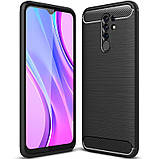 Чохол протиударний Carbone Slim Series для Xiaomi Redmi 9 чорний карбоновий ударостійкий чохолредмі 9, фото 8