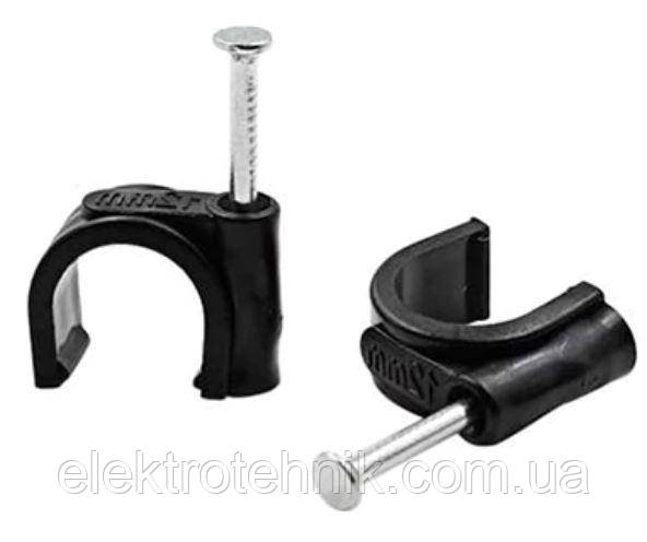 Скоба (кліпса) кабельна кругла  R-14 mm чорний