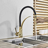 Змішувач для кухні Rea Gaspar black\l.gold, фото 8