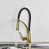 Змішувач для кухні Rea Gaspar black\l.gold, фото 4