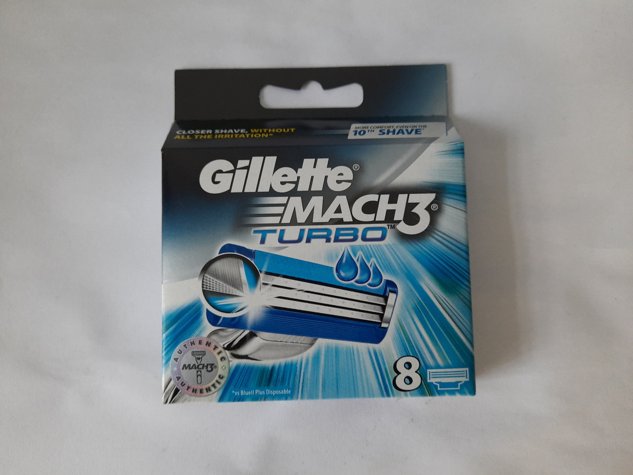 Касети для гоління чоловічі Gillette Mach 3 Turbo 8 шт ( Жиллет Мак 3 турбо оригінал нови дизайн)
