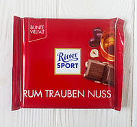 Шоколад молочный с ромом, изюмом и фундуком Ritter Sport Rum trauben nuss 100гр. (Германия)