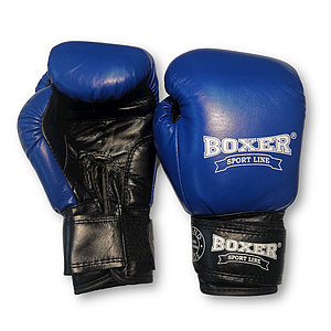 Боксерські рукавички BOXER 6 oz шкіра сині