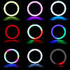 Кільцева LED-лампа RGB MJ38 38 см 220 V 1 кріп.тел + пульт, фото 4