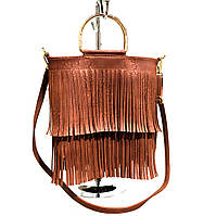 Жіноча коричнева сумочка з "лапшою".