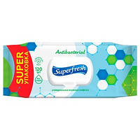 САЛФЕТКИ ВЛАЖНЫЕ SUPERFRESH 120ШТ АНТИБАКТЕР.+КЛАПАН