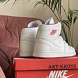 Жіночі кросівки Nike Air Jordan шкіряні білі, фото 5