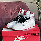 Жіночі кросівки Nike Air Jordan шкіряні білі, фото 3