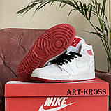Жіночі кросівки Nike Air Jordan шкіряні білі, фото 6