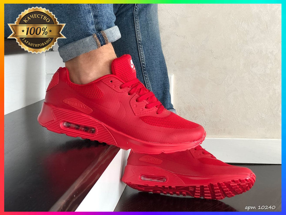 Мужские кроссовки Niке Air Presto (красные) Демисезонные кросы Найк ...