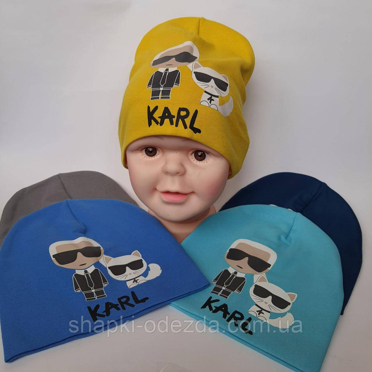 Шапка трикотажная двойная р 50-52. Принт со светоотрожателем, светится в темноте.